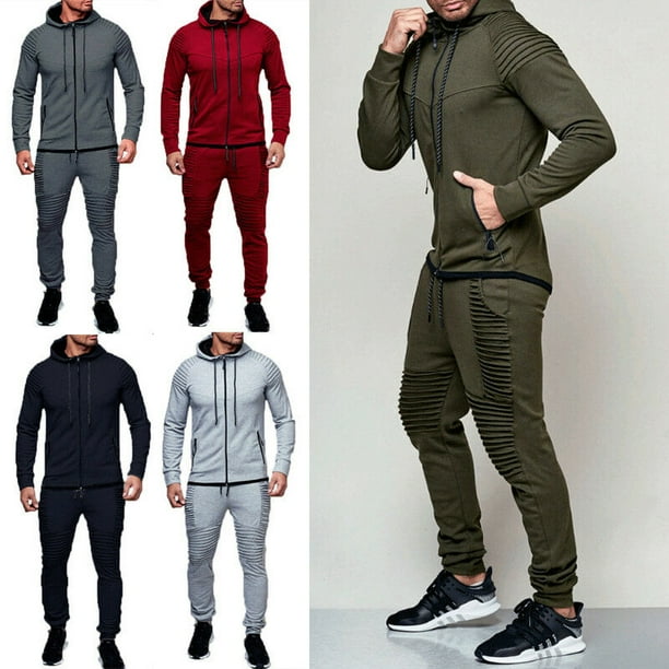 3PCS Men's Tracksuit Set Hoodie Sweatshirt Bottoms Suit Jogging Pant Joggers Gym 3PCS Men's Tracksuit Set Hoodie Sweatshirt Bottoms Suit Jogging Pant Joggers Gym